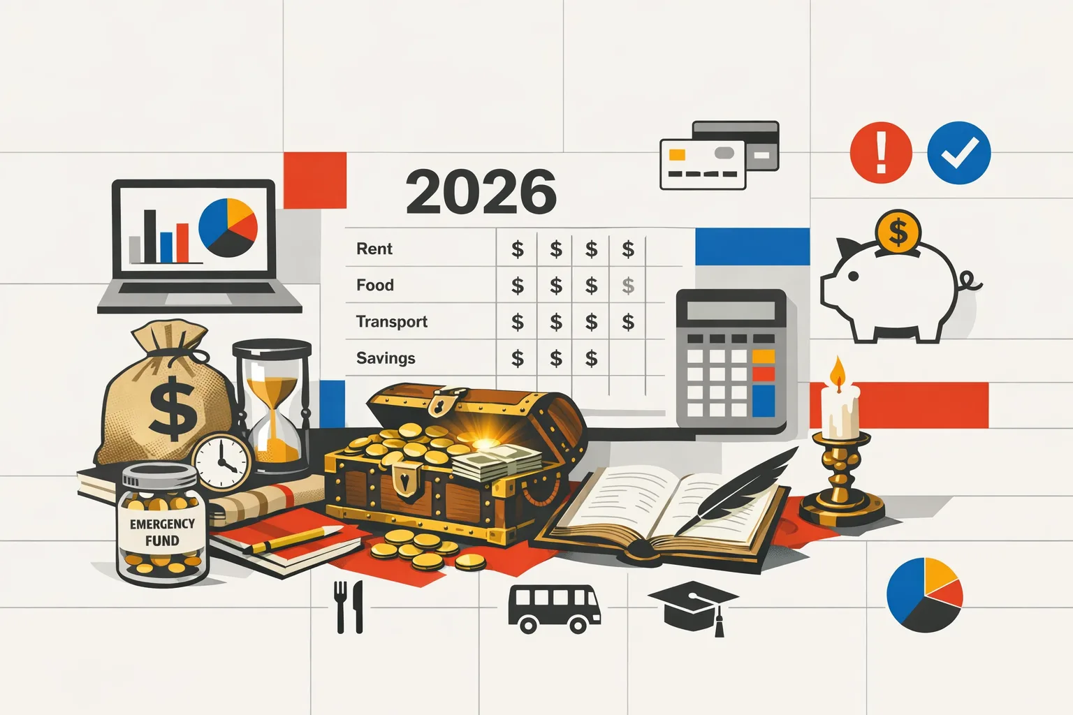 Rozpočet pro Studenty: Realistická Měsíční Šablona Rozpočtu na rok 2026