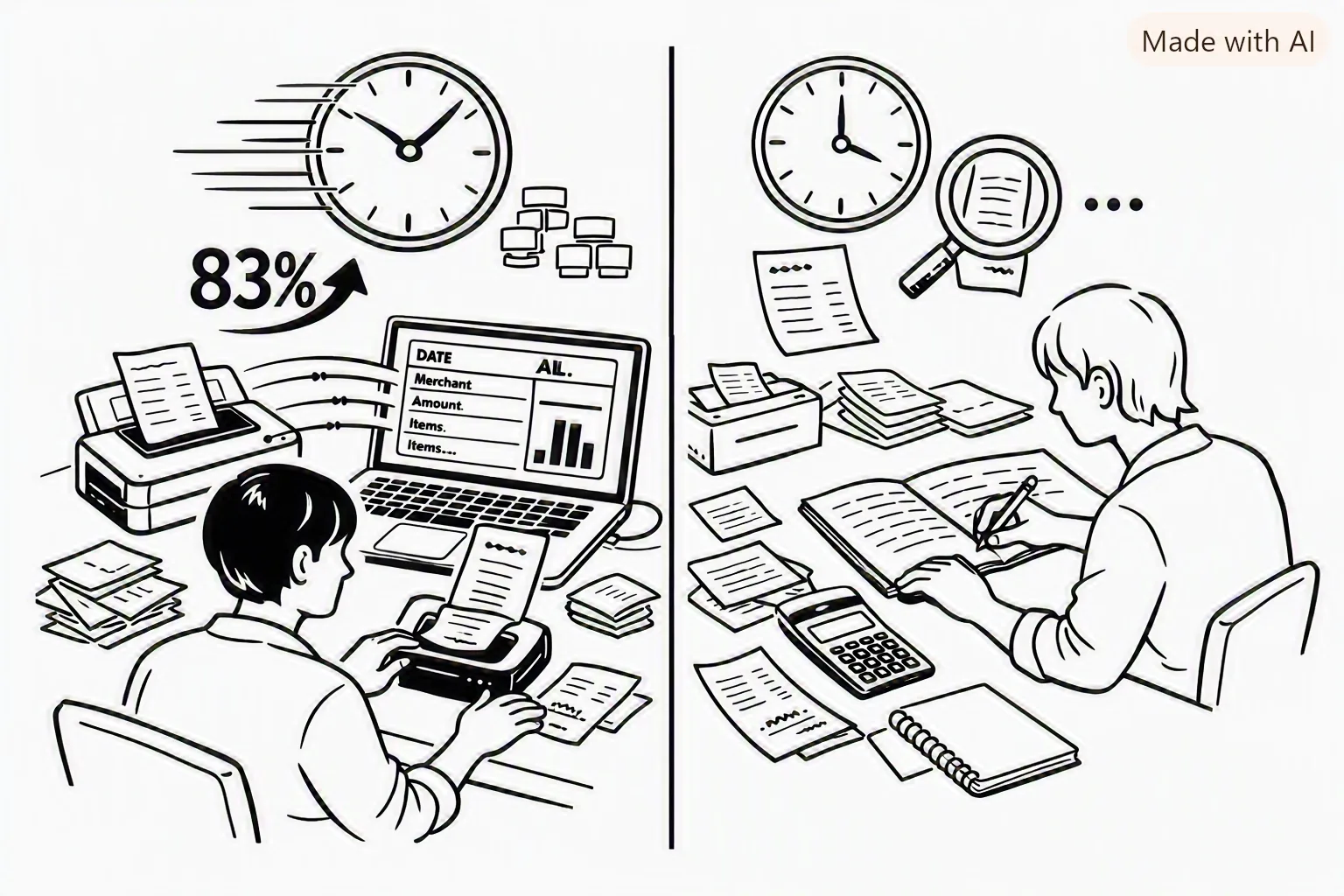 Kvitteringsscanning vs. Manuel indtastning: 83 % tidsbesparelse